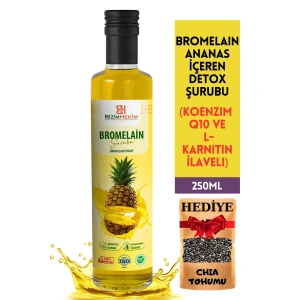 Bromelain Ananas İçeren Detox Şurubu 250 ml (KOENZİM Q10 VE L-KARNİTİN ILAVELİ)