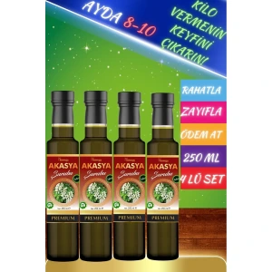 Acacia Akasya Gamı Şurubu 250 ml (4 adet) Ödem Atmaya Yardımcı Detox Şurubu
