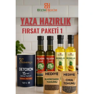 Detox Seti Akasya Şurubu, Bromelain Şurubu, Chia Tohumu, Karnıyarık Tohumu Fırsat Paketi