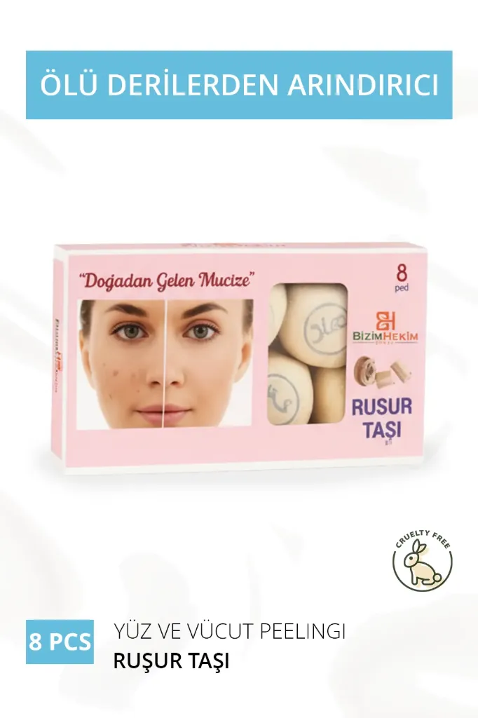 Ruşur Taşı Beyazlatıcı Ölü Derilerden Arındırıcı Yüz Ve Vücut Peelingi 8 Adet (İRAN HAMAM TAŞI)
