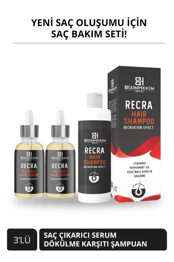 Saç Çıkarıcı Serum Dökülme Karşıtı Şampuan Yeni Saç Teli Çıkaran Hızlı Saç Uzatma Etkili Saç Seti