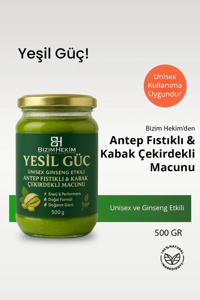 Yeşil Güç Unisex Ve Ginseng Etkili Macun 500gr