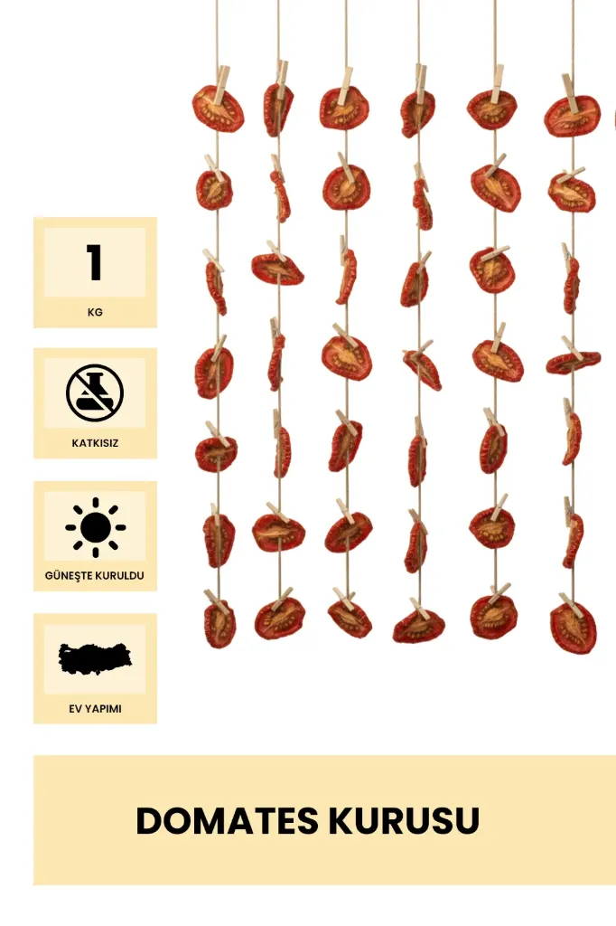 şifa evi domates kurusu güneşten kurutulmuş net 1.kg