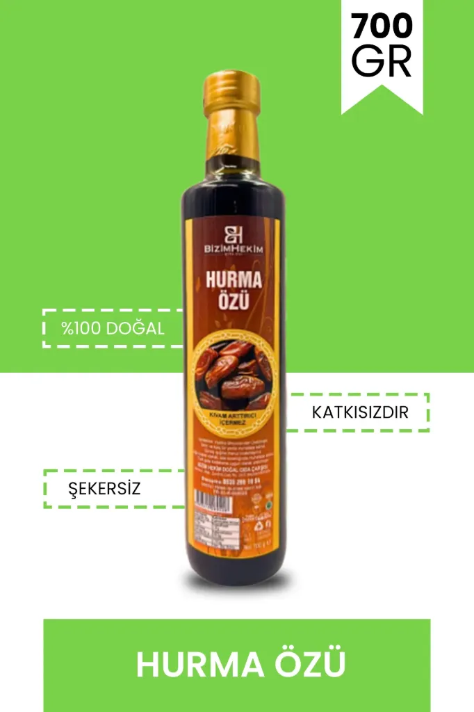 Hurma Özü 700 gr %100 Doğal- Şeker Glukoz Katkısız Renklendirici İçermez