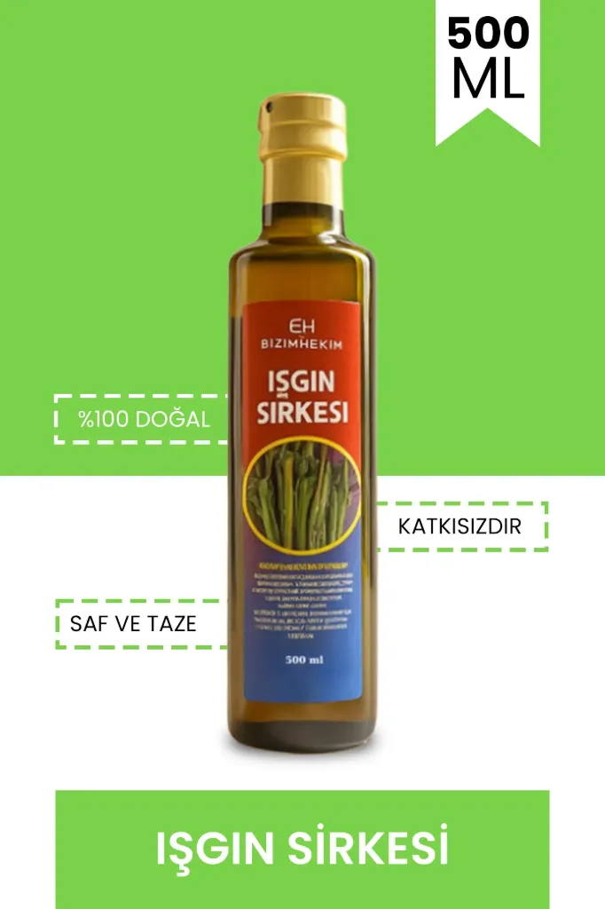 %100 Doğal Fermantasyon Işkın Sirkesi, Işgın Sirkesi, Işgın Vinegar, Rheum Ribes 500 ml.