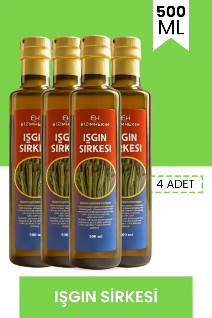 %100 Doğal Fermantasyon Işkın Sirkesi, Işgın Sirkesi, Işgın Vinegar, Rheum Ribes 4X500 ml.