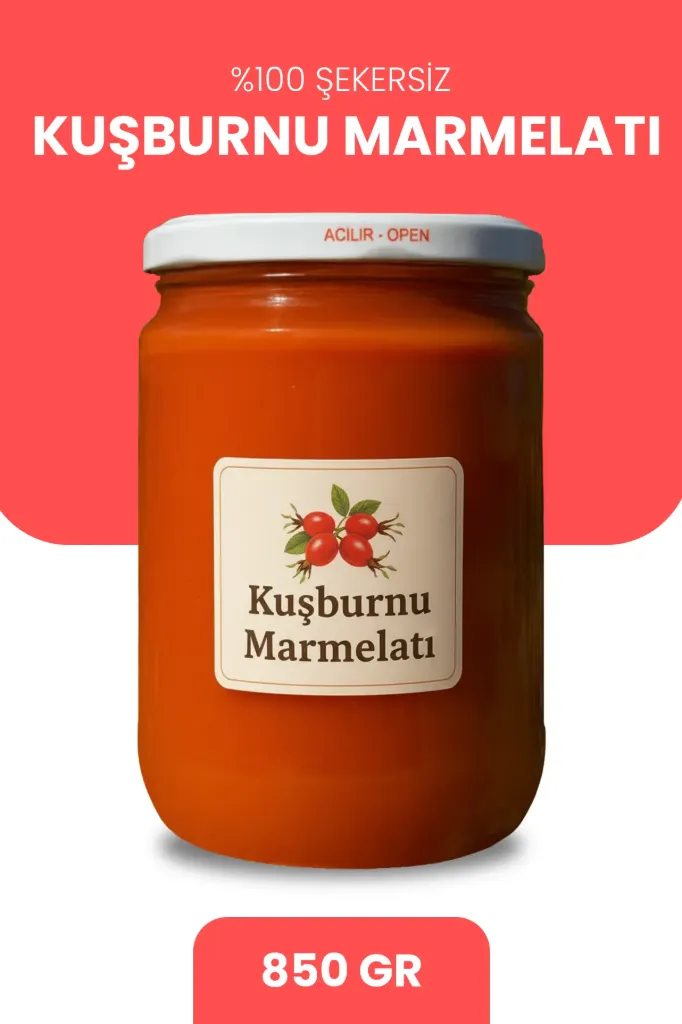 %100 Şekersiz Kuşburnu Marmelatı 850g | Katkısız & Doğal Şifa Deposu
