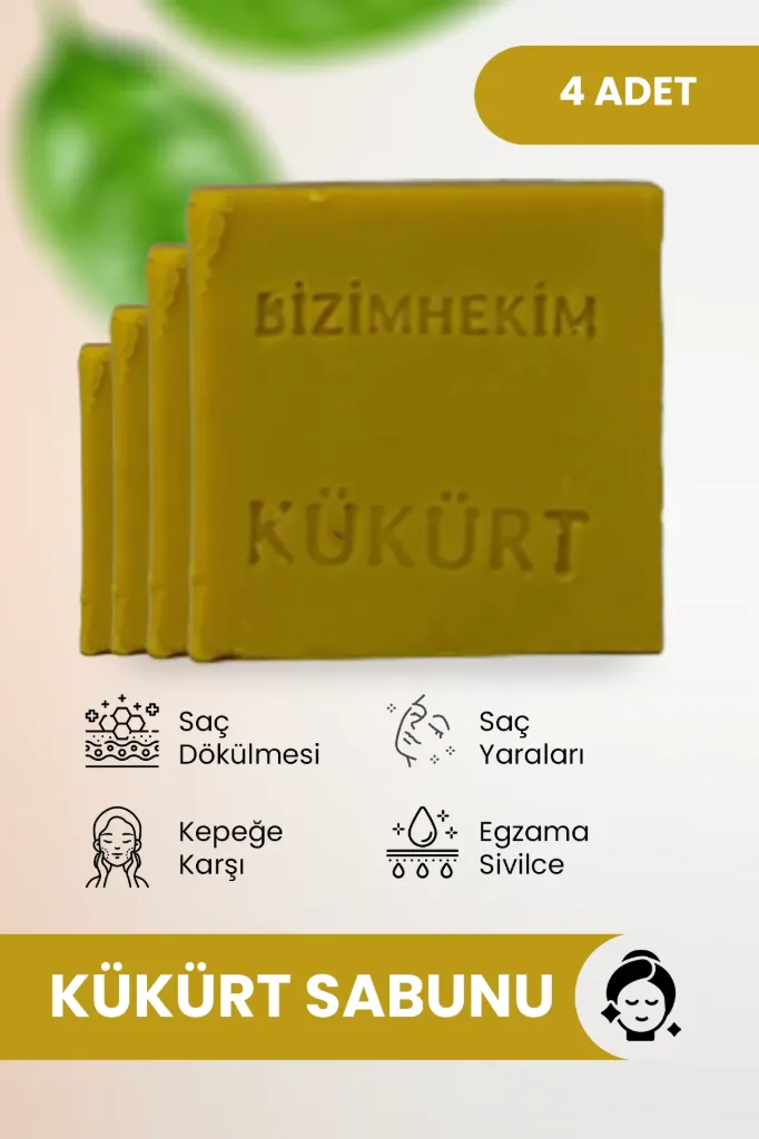 Kükürt Sabunu %100 Doğal Saf Hakiki 4 Adet El Yapımı 1.kalite