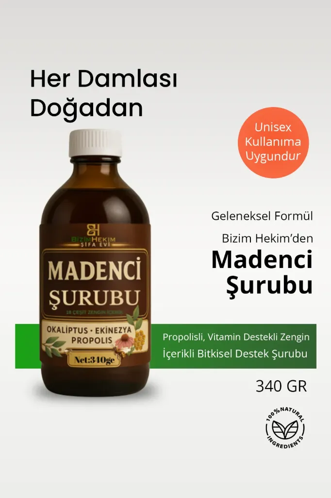 Madenci Şurubu 340gr | Propolisli, Vitamin Destekli Zengin Içerikli Bitkisel Destek Şurubu