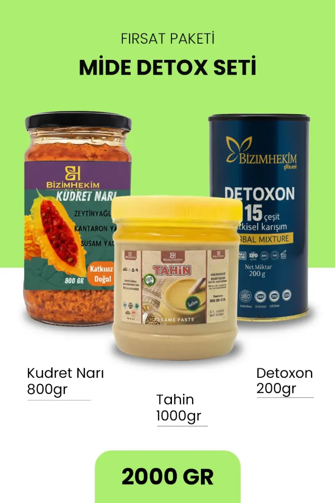 Mide Detox Seti Doğal - Kudret Narı Tahin Detoxon Fırsat Paketi